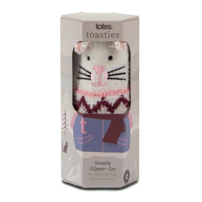 totes toasties Ladies Novelty Super Soft Slipper Socks Cat Extra Image 4